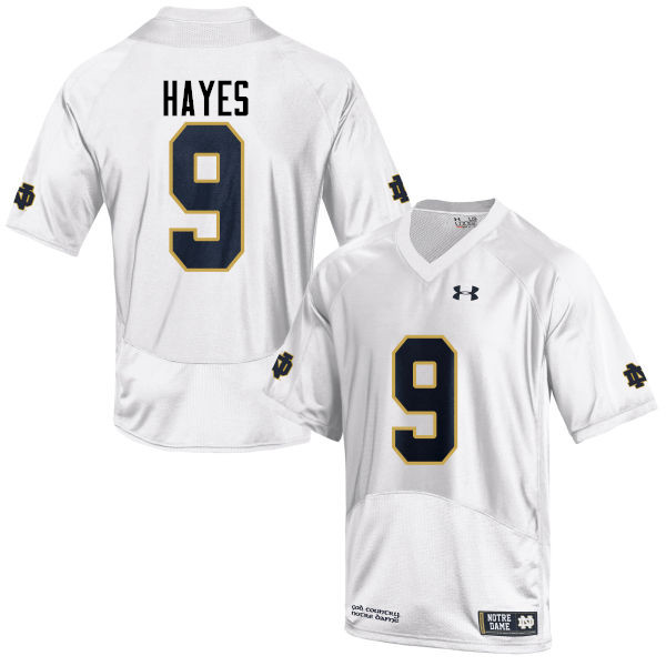 Men's NCAA Notre Dame Fighting Irish #9 Daelin Hayes Stitched College Under Armour Authentic White Football Jersey SJ10J08UD